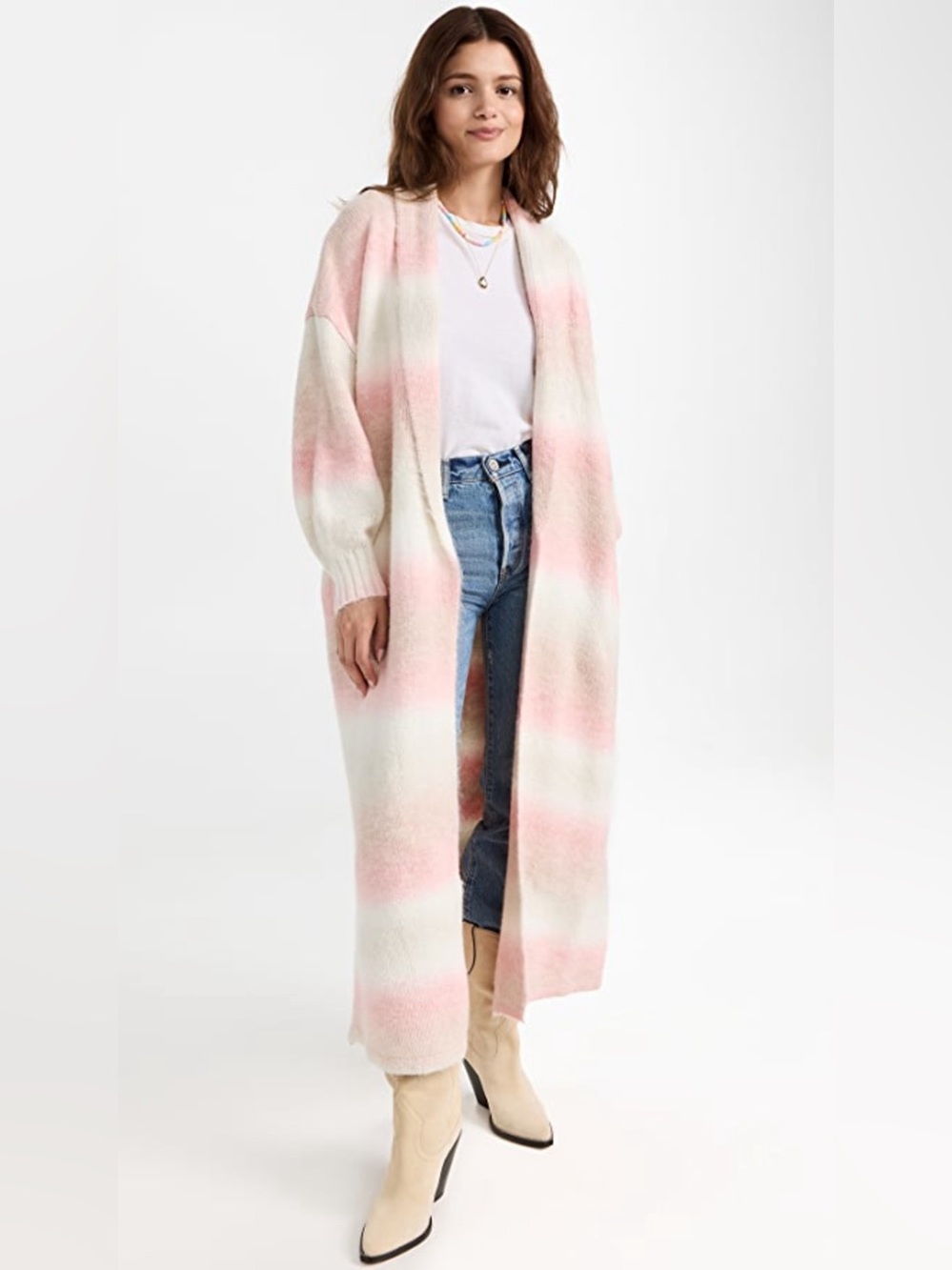 Xirena Sweater Women’s Small Minta Cardigan Duster in Sherbert